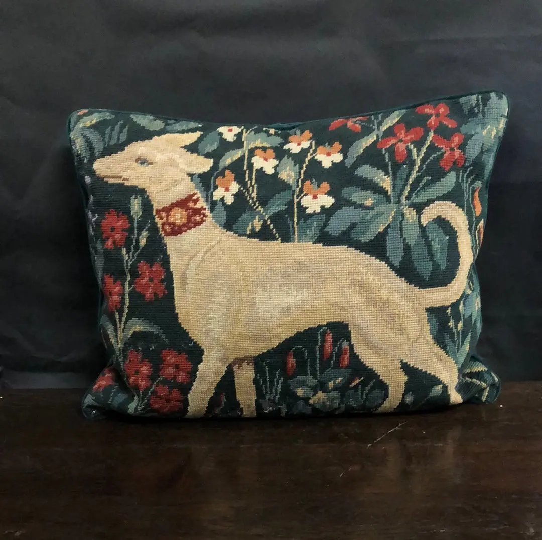 Needlepoint Dog Pillow 1