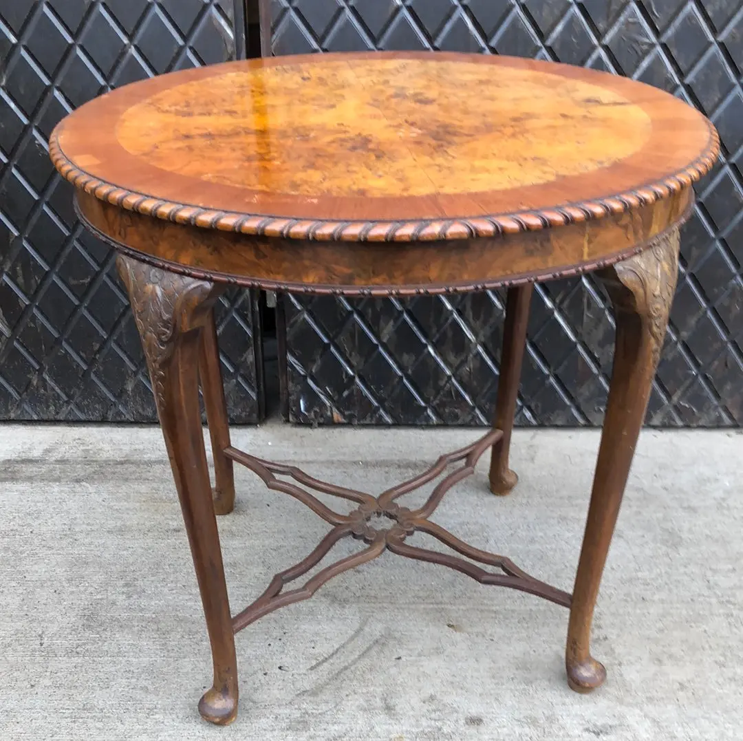 As Found Queen Anne Burled Table 1