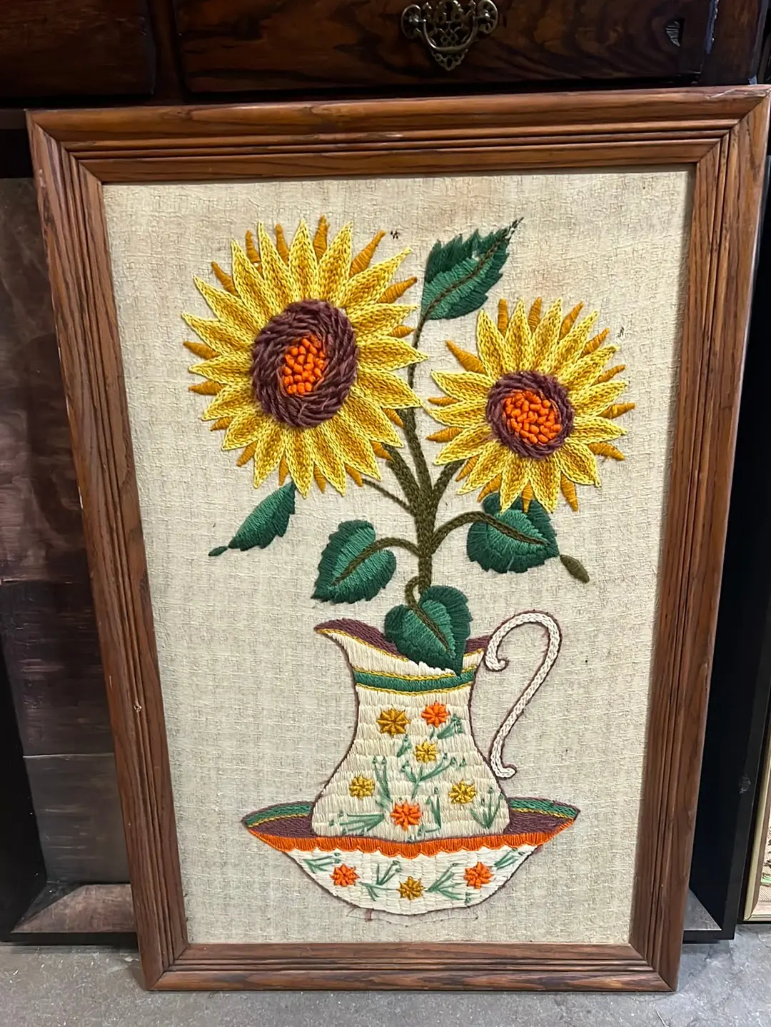 Vertical Sunflower Needlepoint Wall Hanging 1