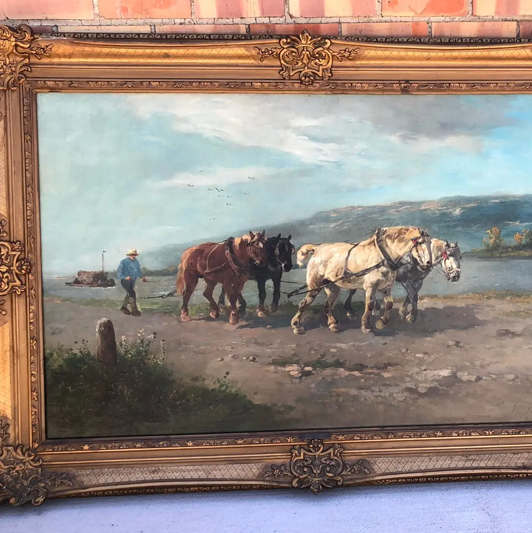Large Framed Horse Paintng By Shouten 1