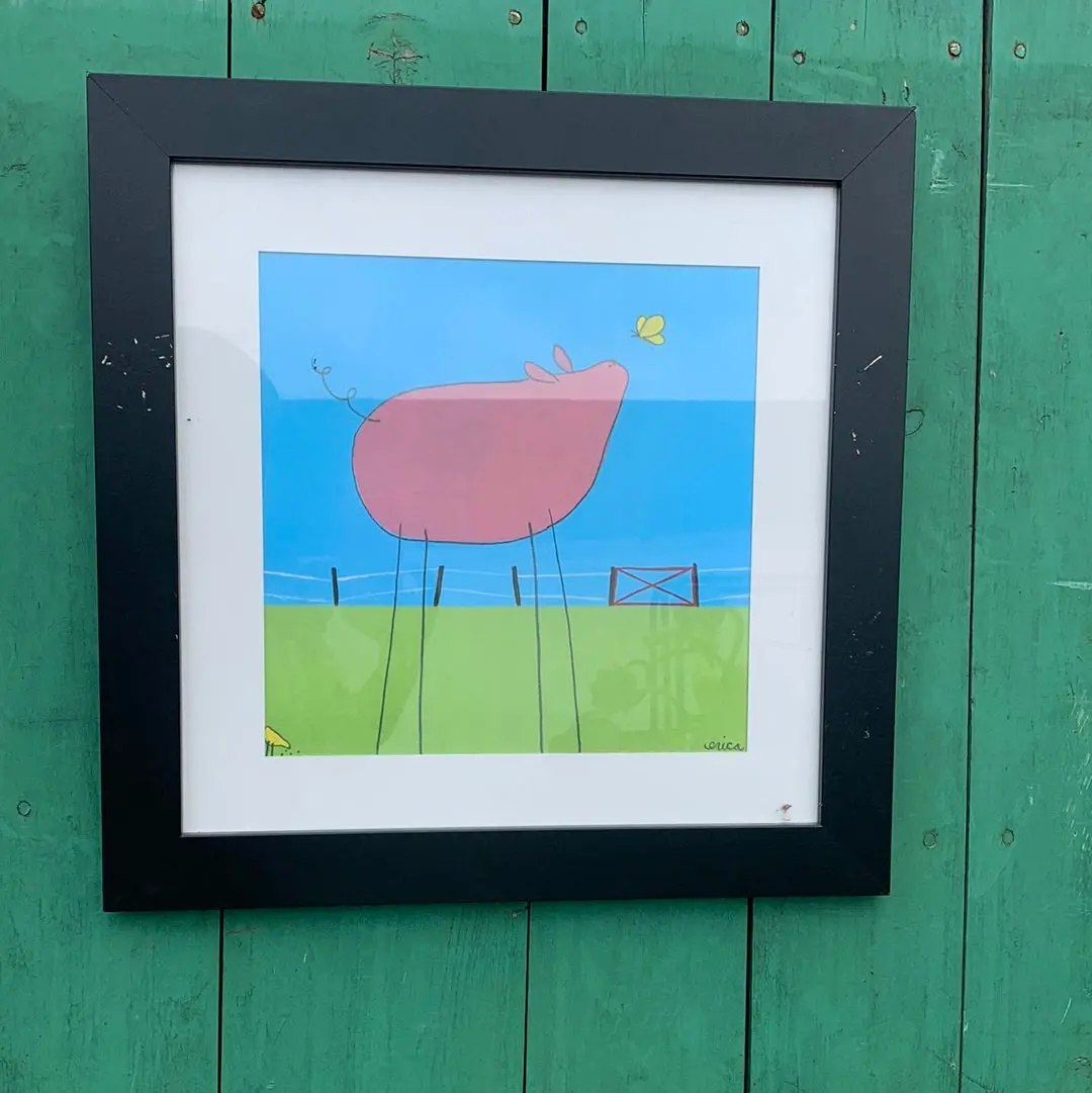 Framed Print With Pig 1