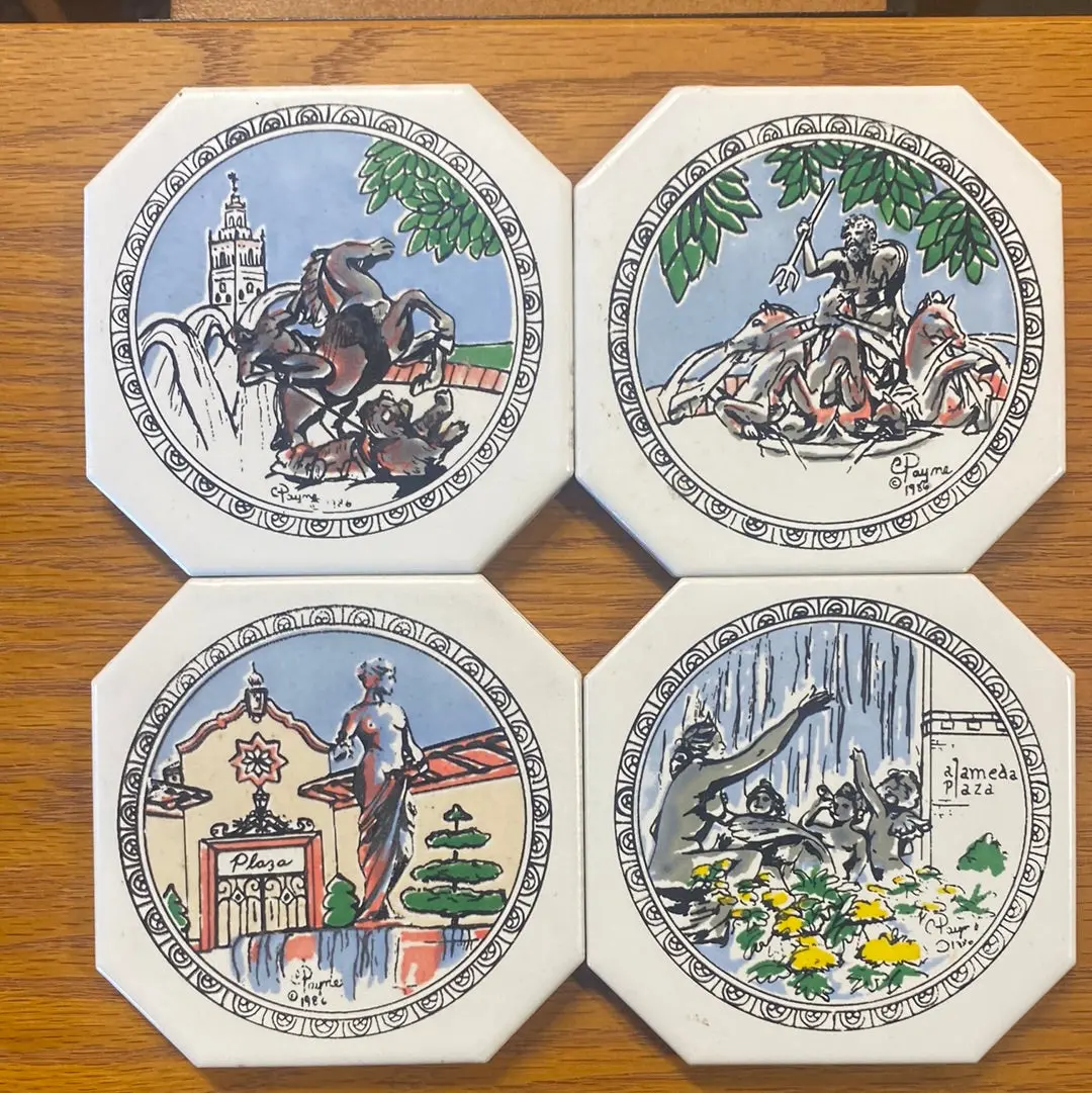 Set Of Four Mythological Coaster 1