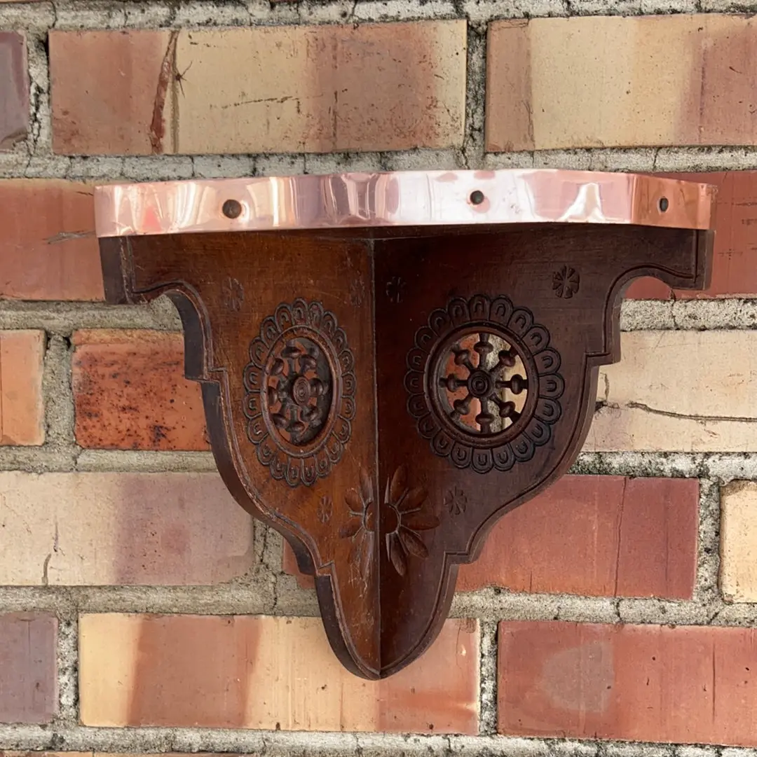 Corner Shelf With Copper Band And Detail 1