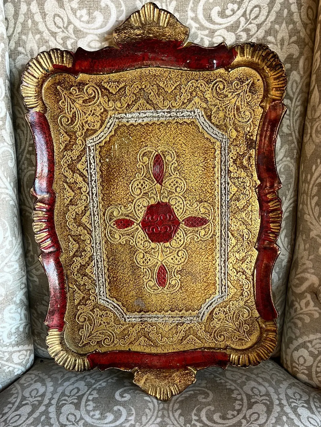 Large Rectangular Florentine Tray 1