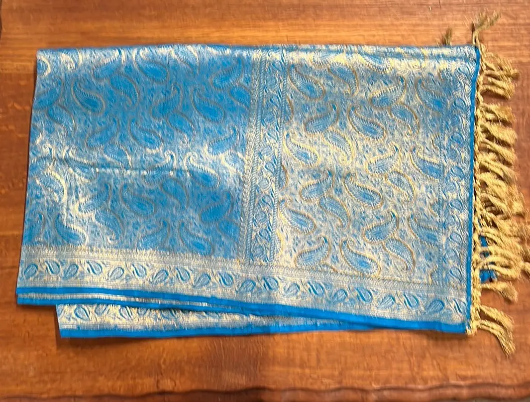 Blue And Gold Paisley Tapestry 1