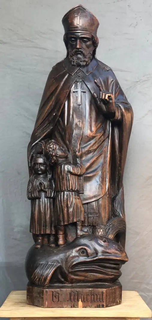 Carved Wood Saint Malo With Whale 1