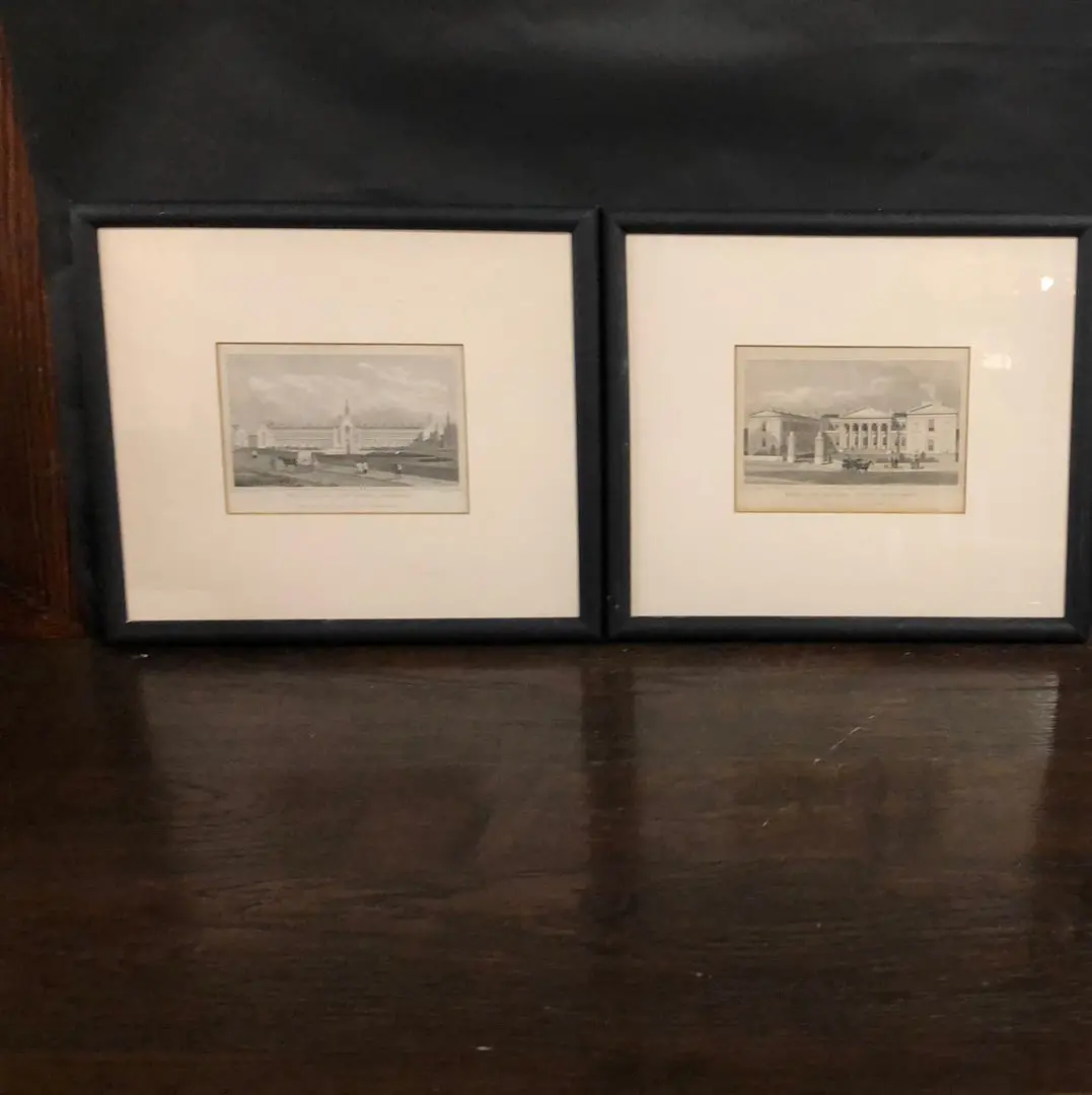 Pair Of Small English Architectural Engravings 1