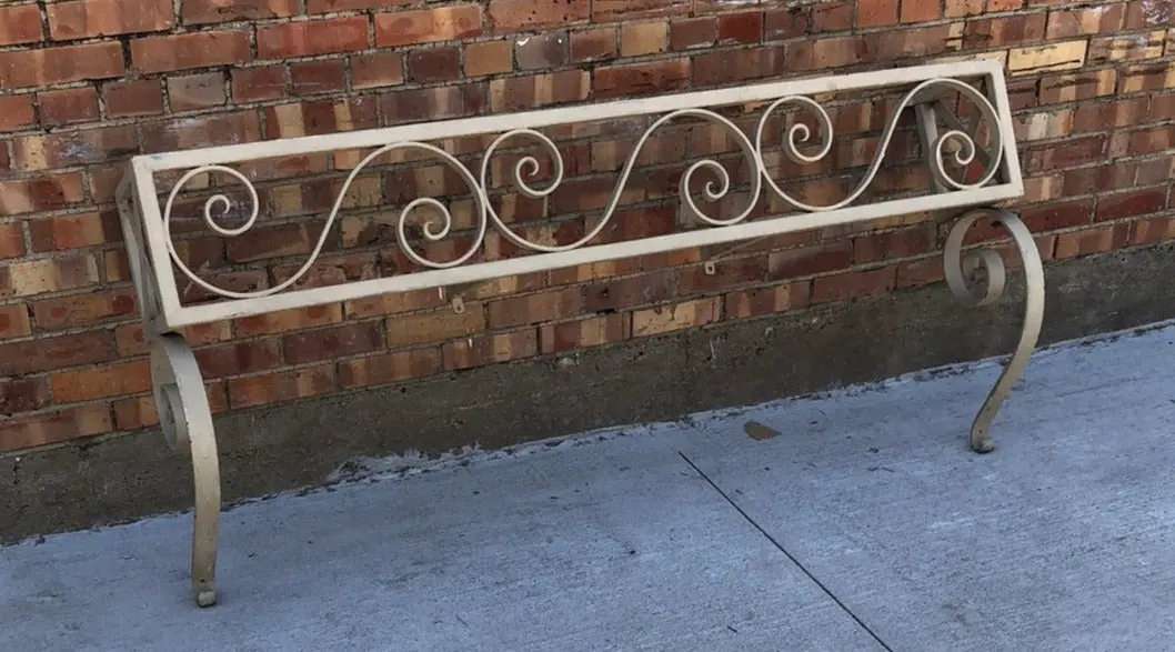Ivory Painted Wrought Iron Hanging Under Window Flower Box 1