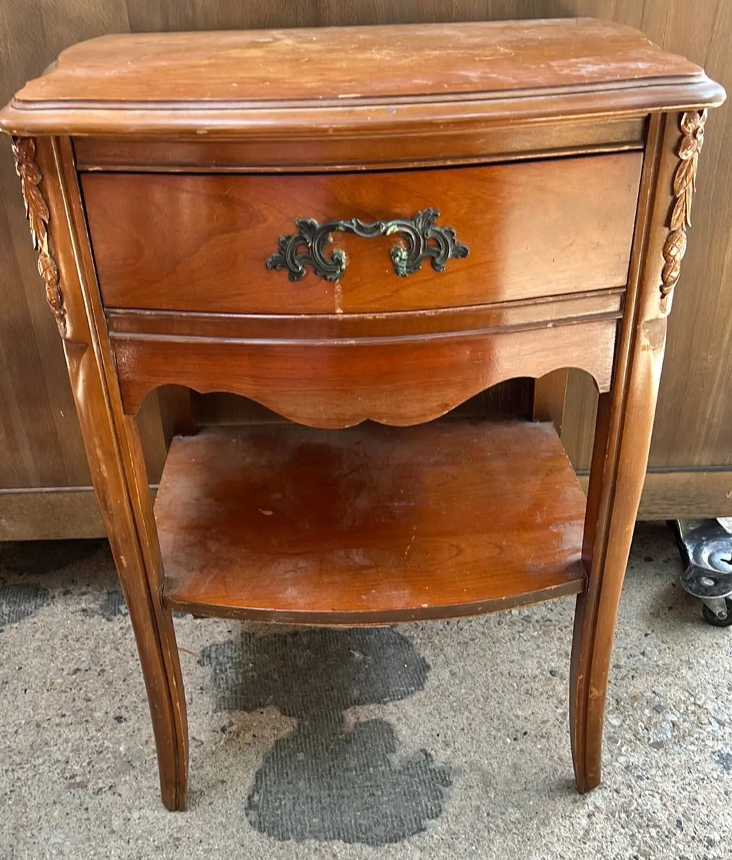 French Provincial Cherry Night Stand 1
