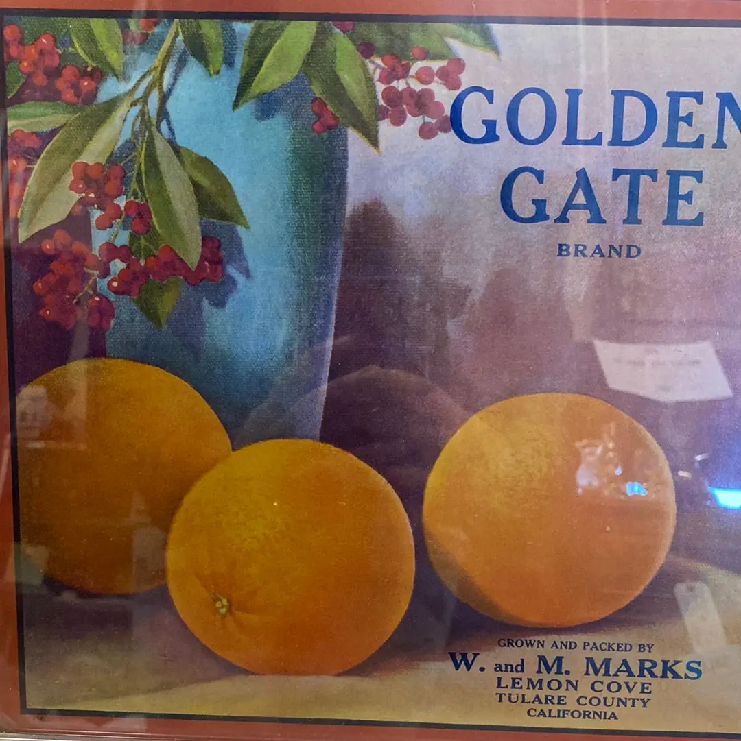 Golden Gate Oranges Crate Label Framed 1