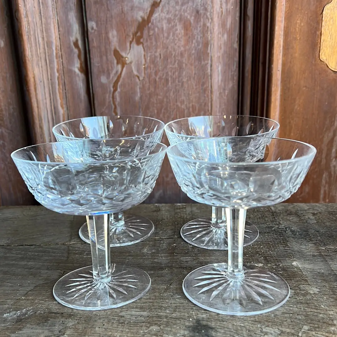 Set Of 4 Cut Crystal Champagne Glasses 1