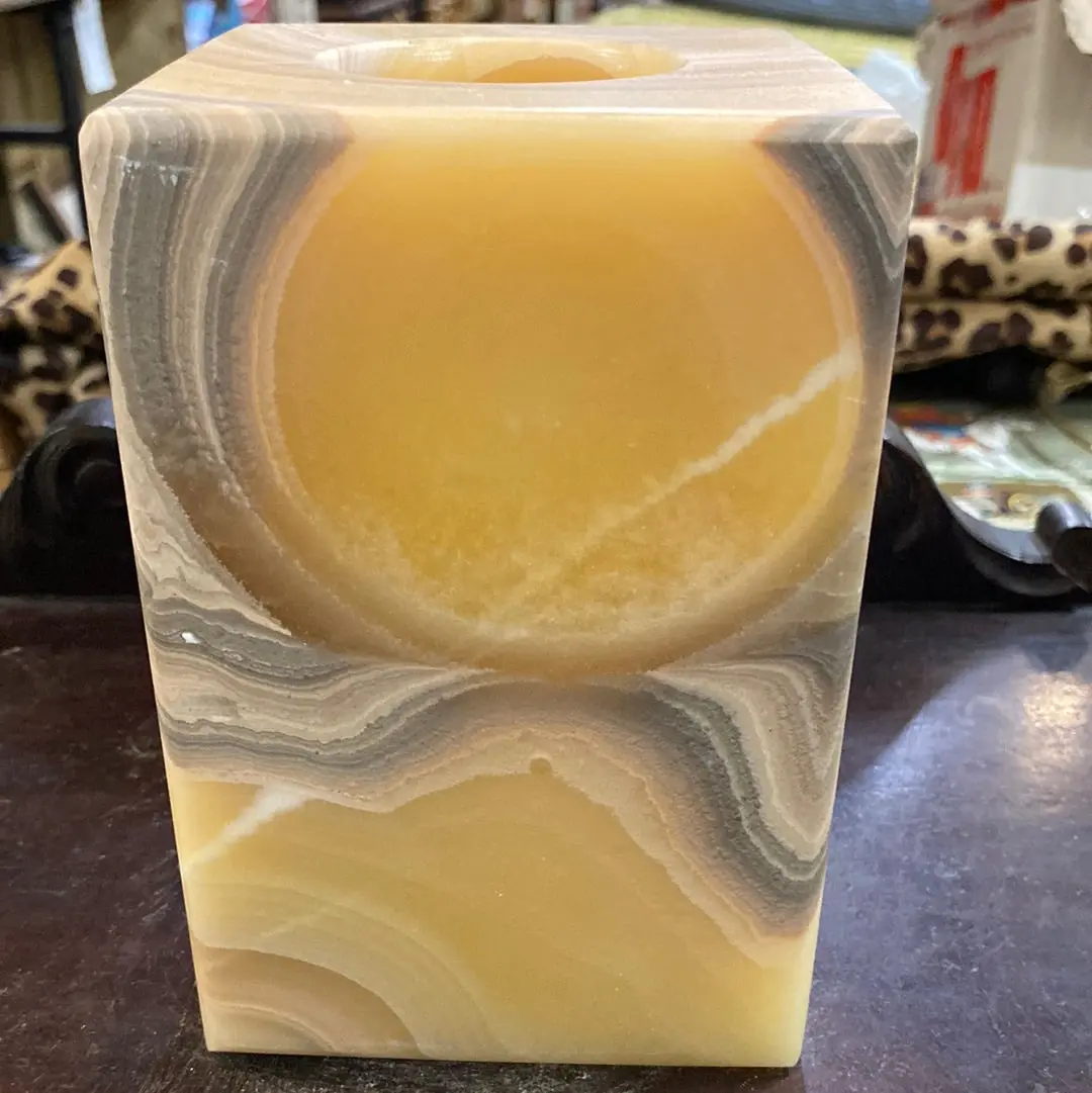 Alabaster Votive Candle Cover 1