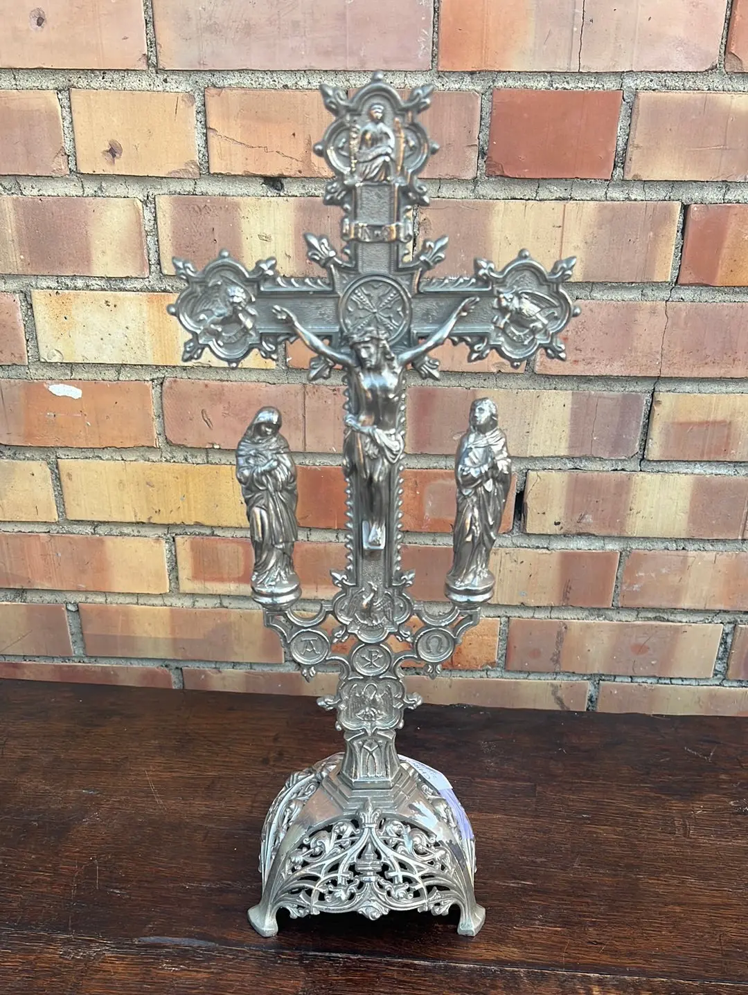 Chrome Crucifix With Reticulated Base 1