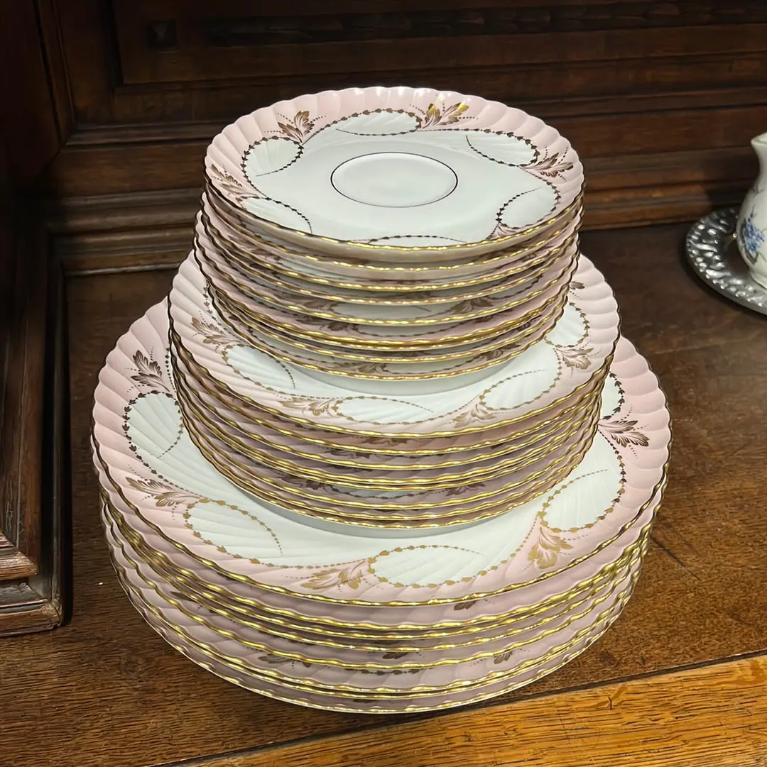 Partial Set Of Royal Tettau Yvonne Pink China 1