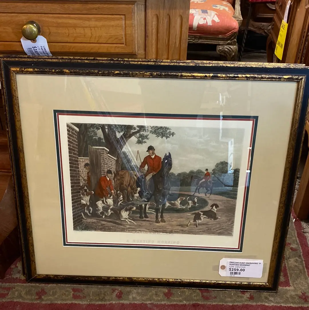 English Hunt Engraving "A Hunting Morning" 1