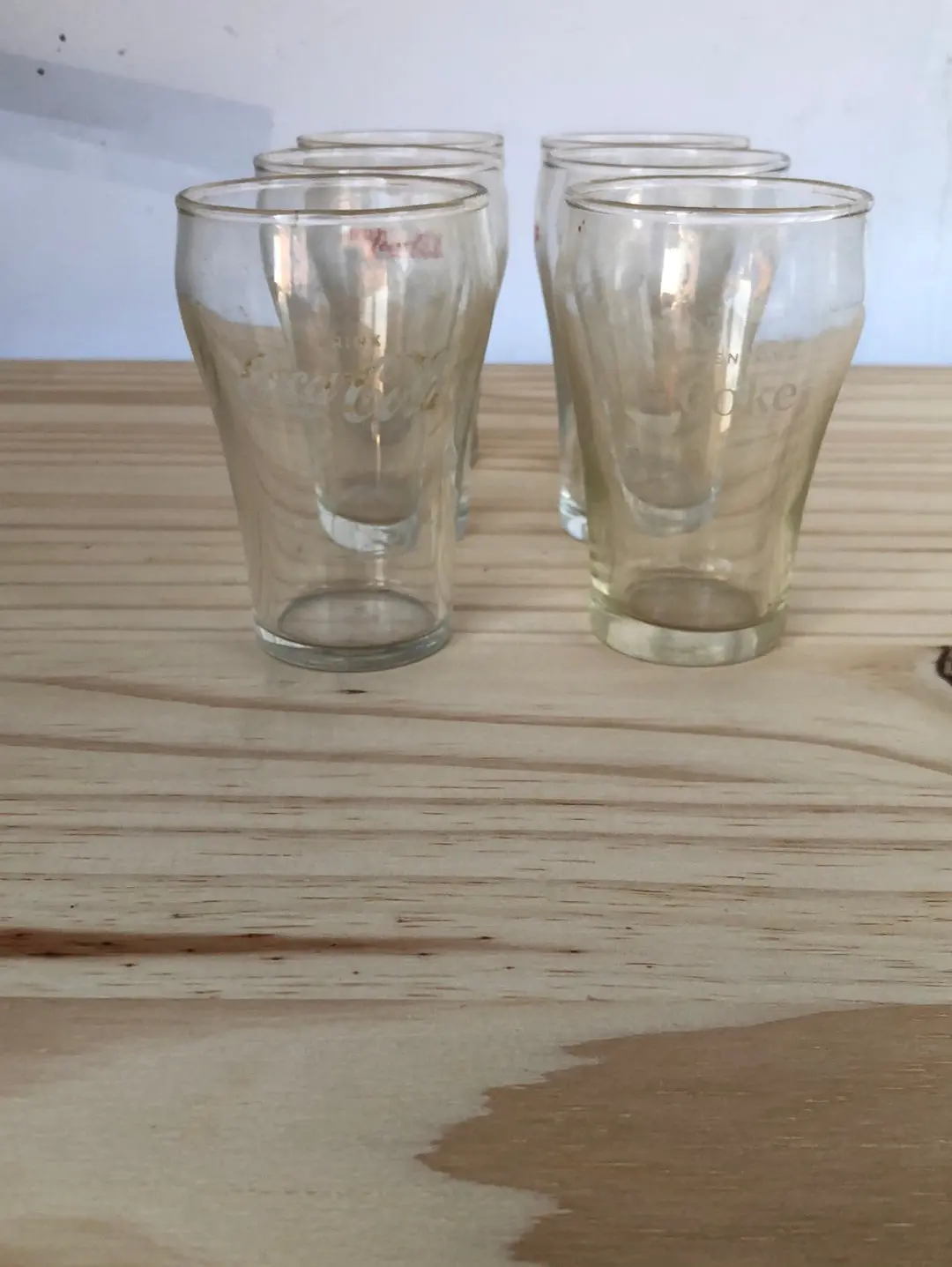 Set Of 7-6 Ounce White Label Coca-Cola Glasses 1