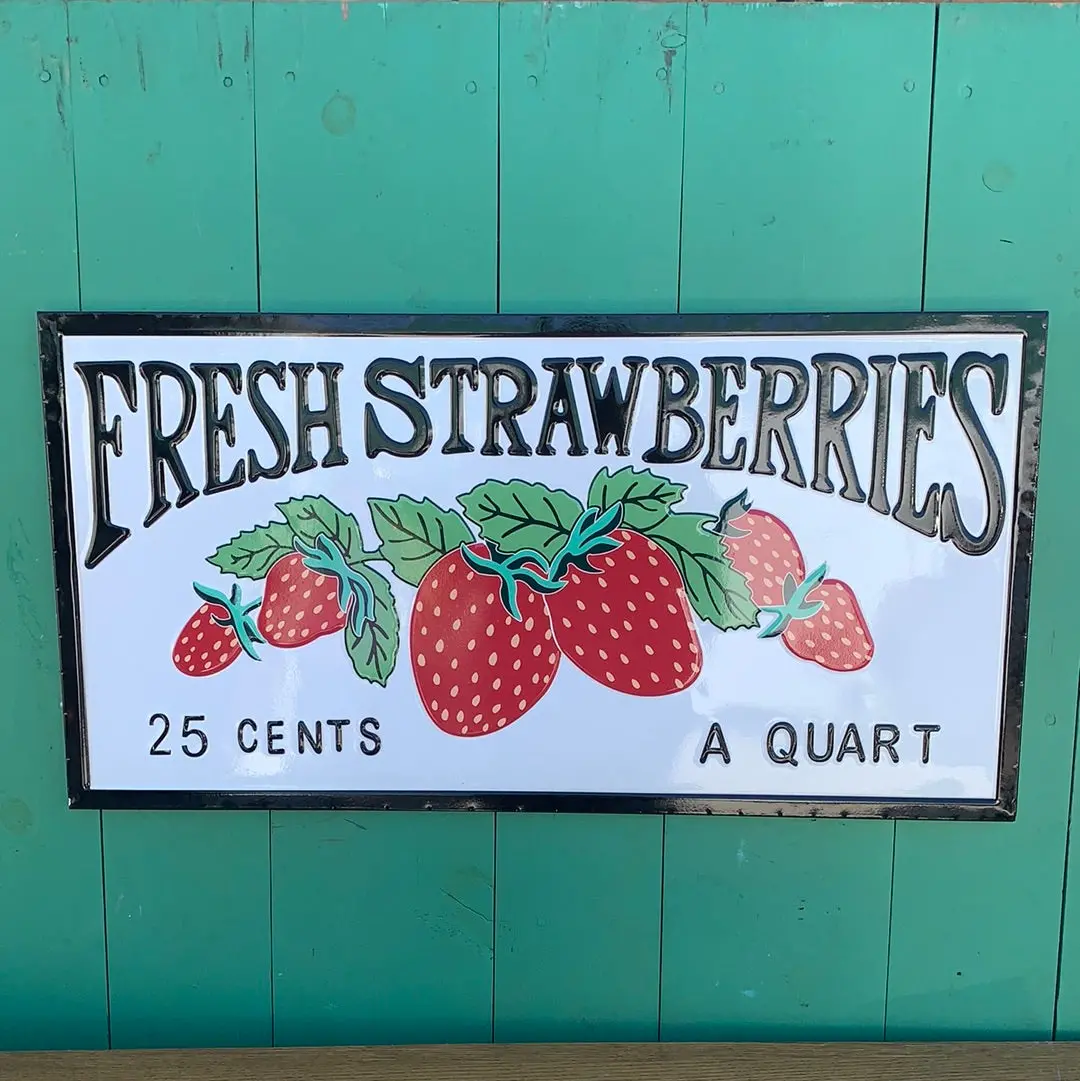 Strawberries Tin Sign 1