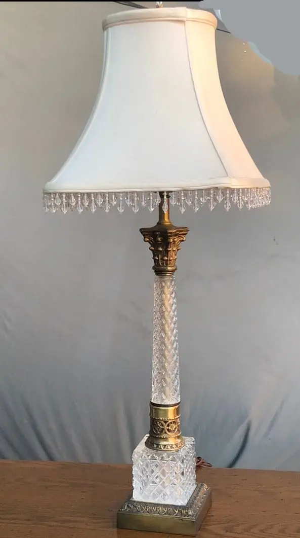 Crystal And Brass Lamp Wth Shade 1