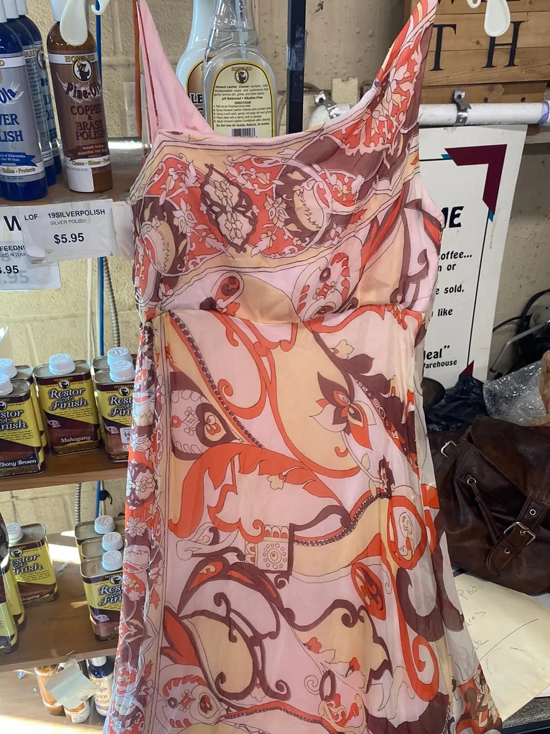 Pink And Orange Paisley Long Flowy Dress 1