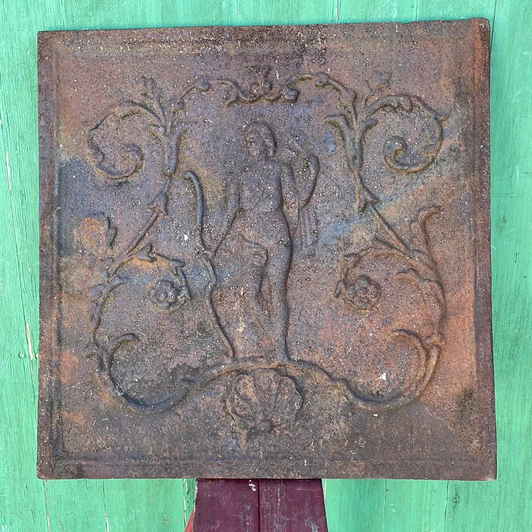 Cast Iron Fireback With Nude Woman 1