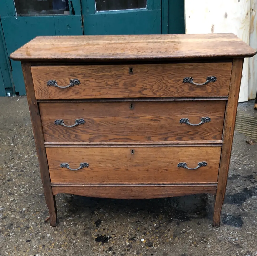 American Oak 3 Drawer Chest 1