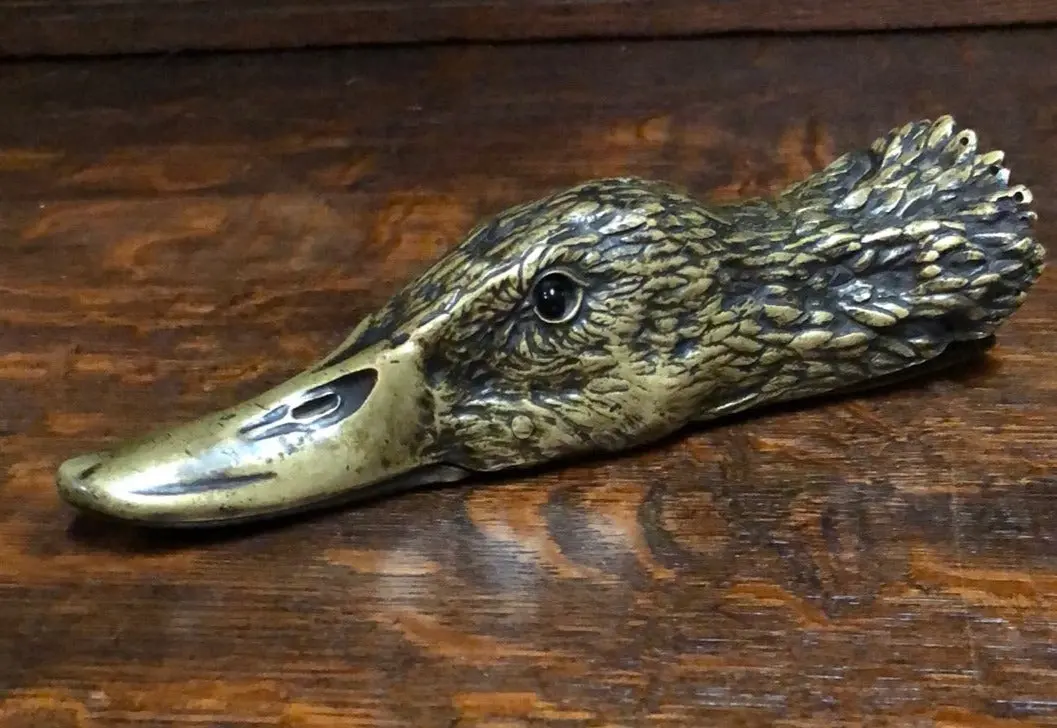 French Bronze Wall Mount Duck Head Clip 1