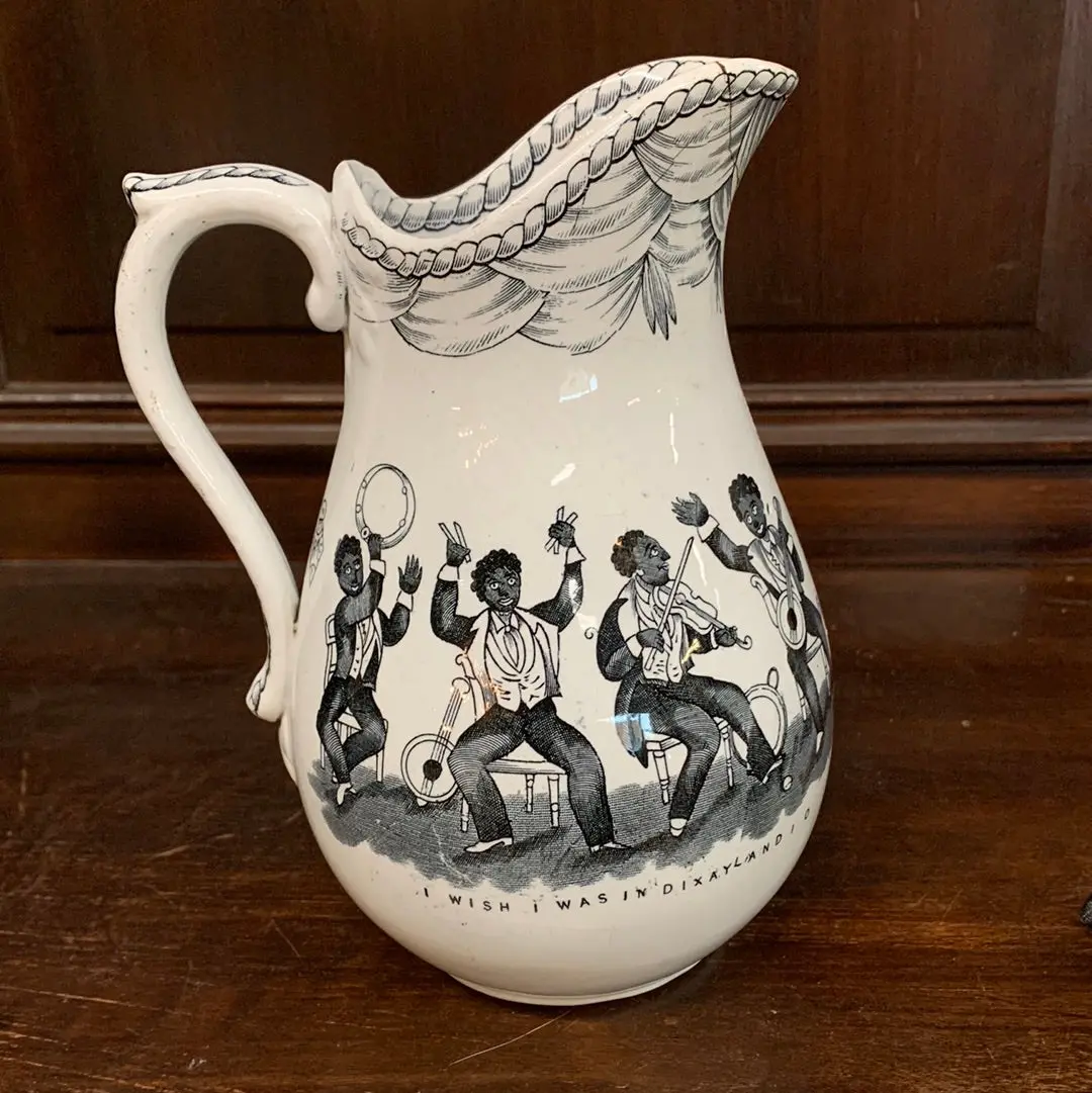 Scarce Black Memorabilia Staffordshire Pitcher As Is 1
