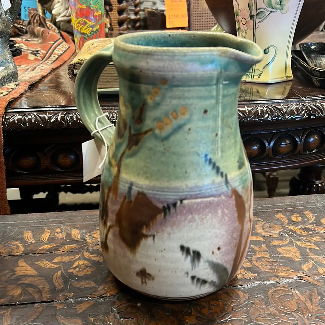 Hand Thrown Vintage Pottery Pitcher 1