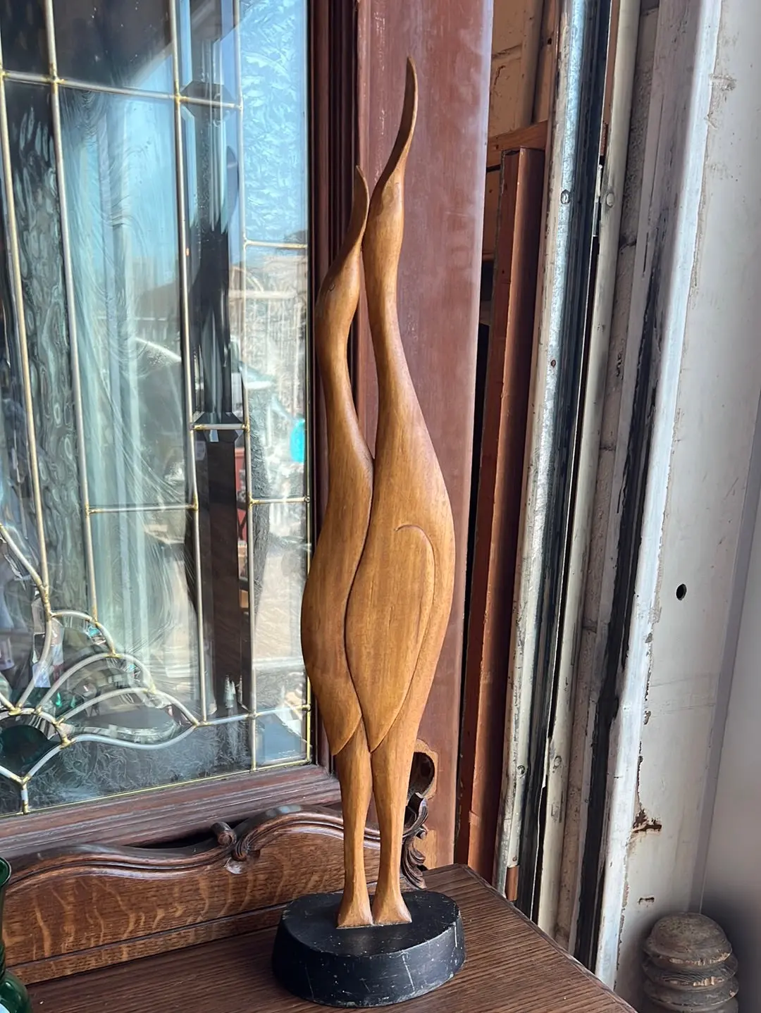Wooden Duck Duo Statue 1