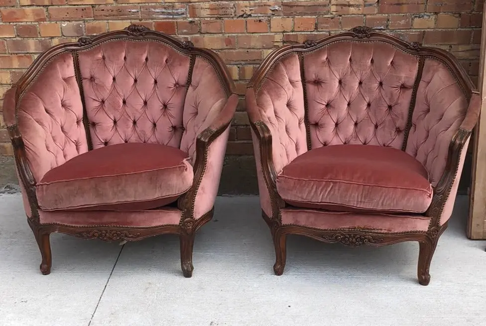 Pair Of Mauve Berger Chairs 1