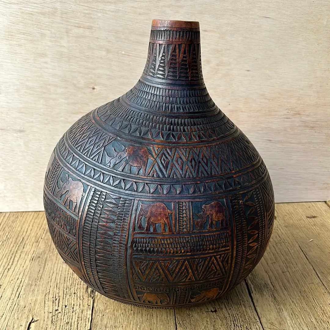 Carved Gourd With Animals 1