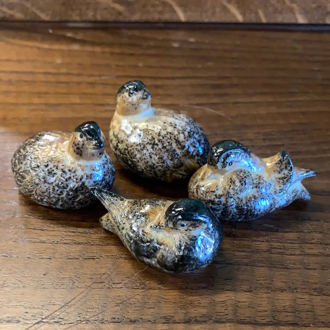 Set Of Japanese Pottery Tiny Birds 1