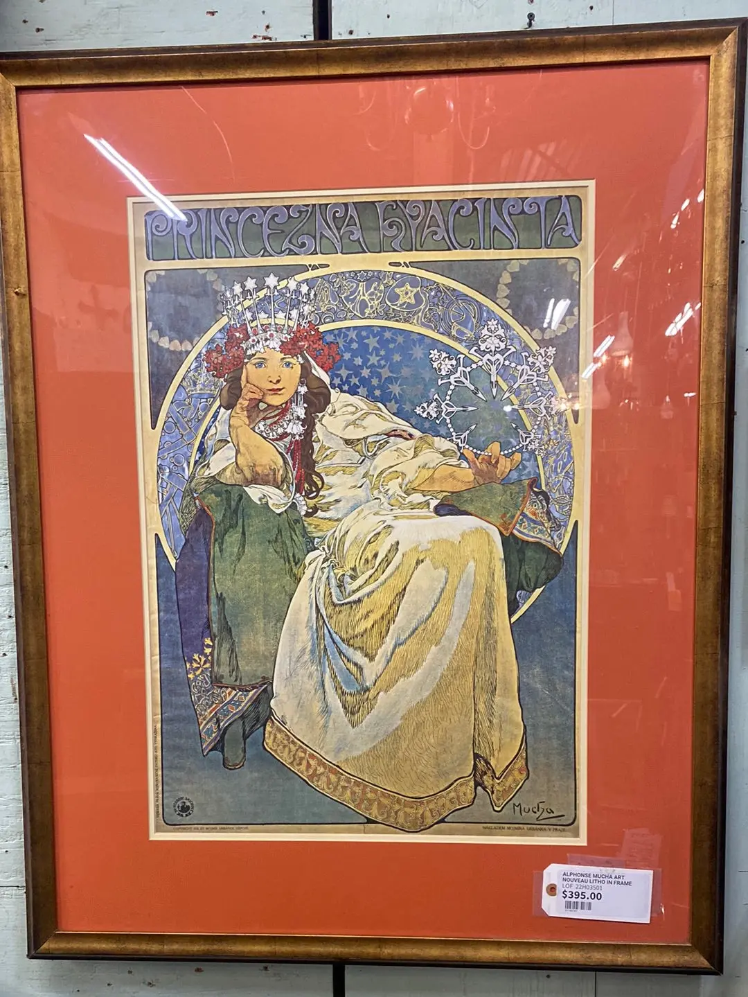 Alphonse Mucha Art Nouveau Litho In Frame 1
