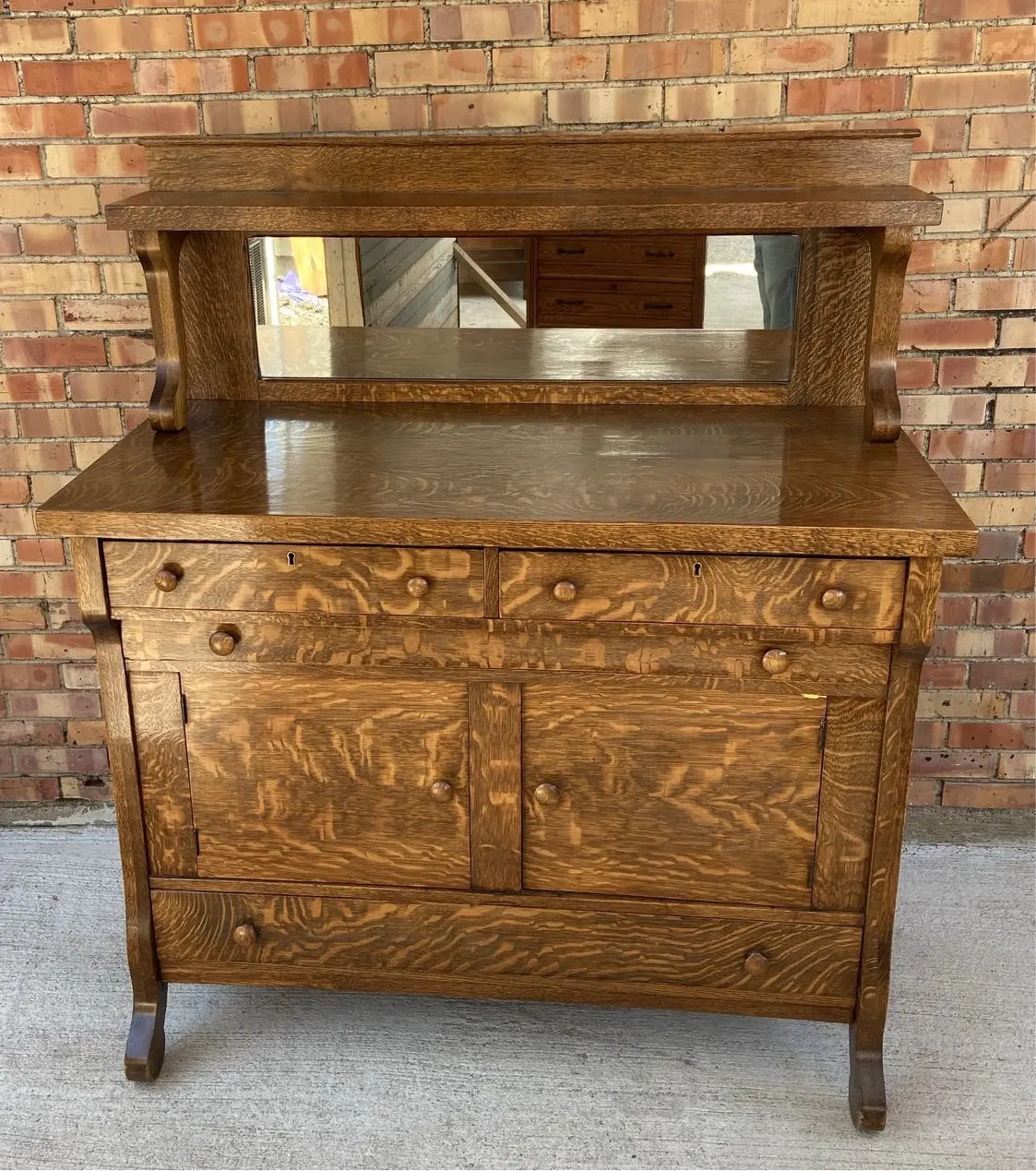 American Tiger Oak Sideboard 1