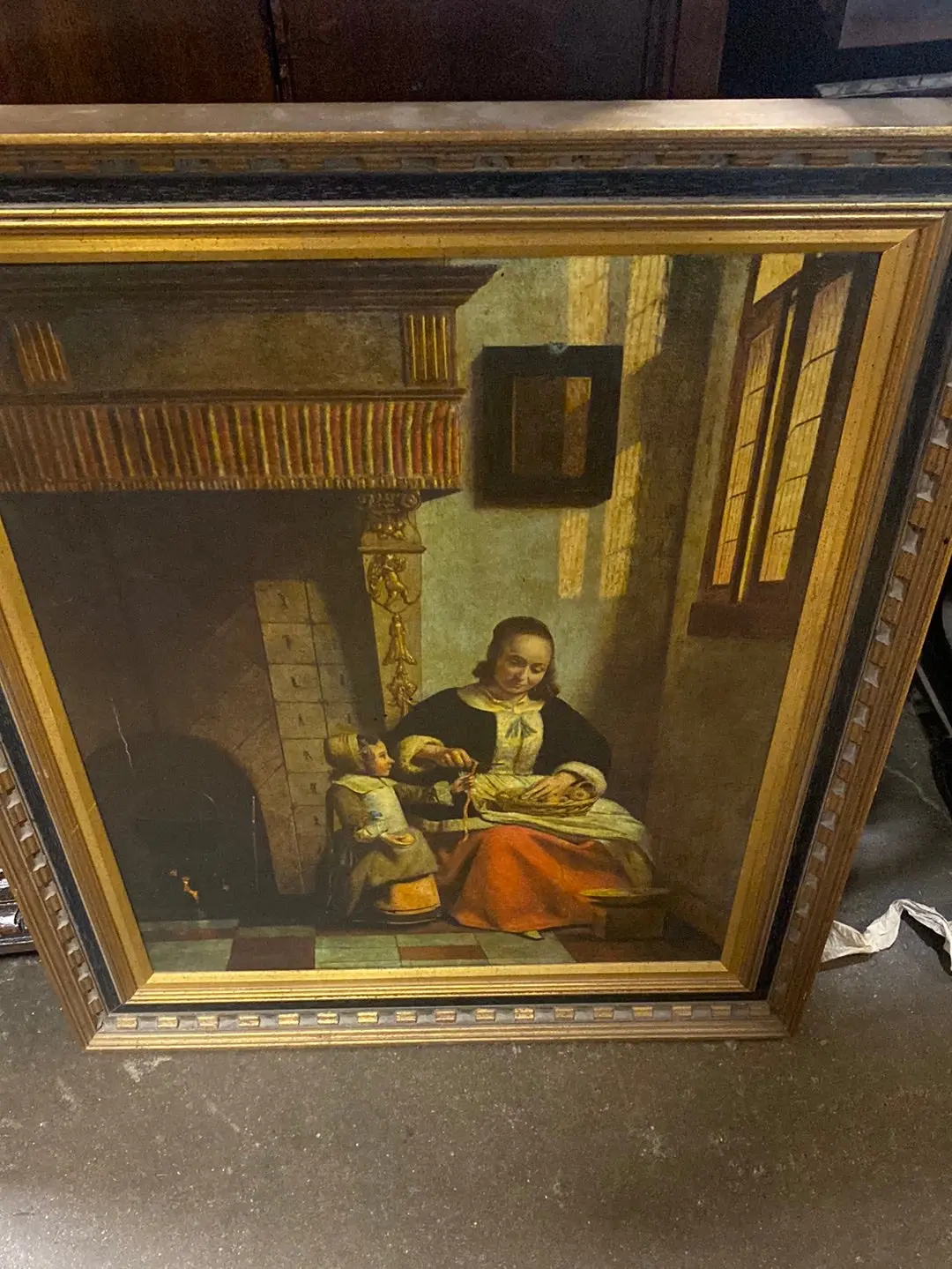 Giclee Renaissance Interior Print On Canvas Framed 1