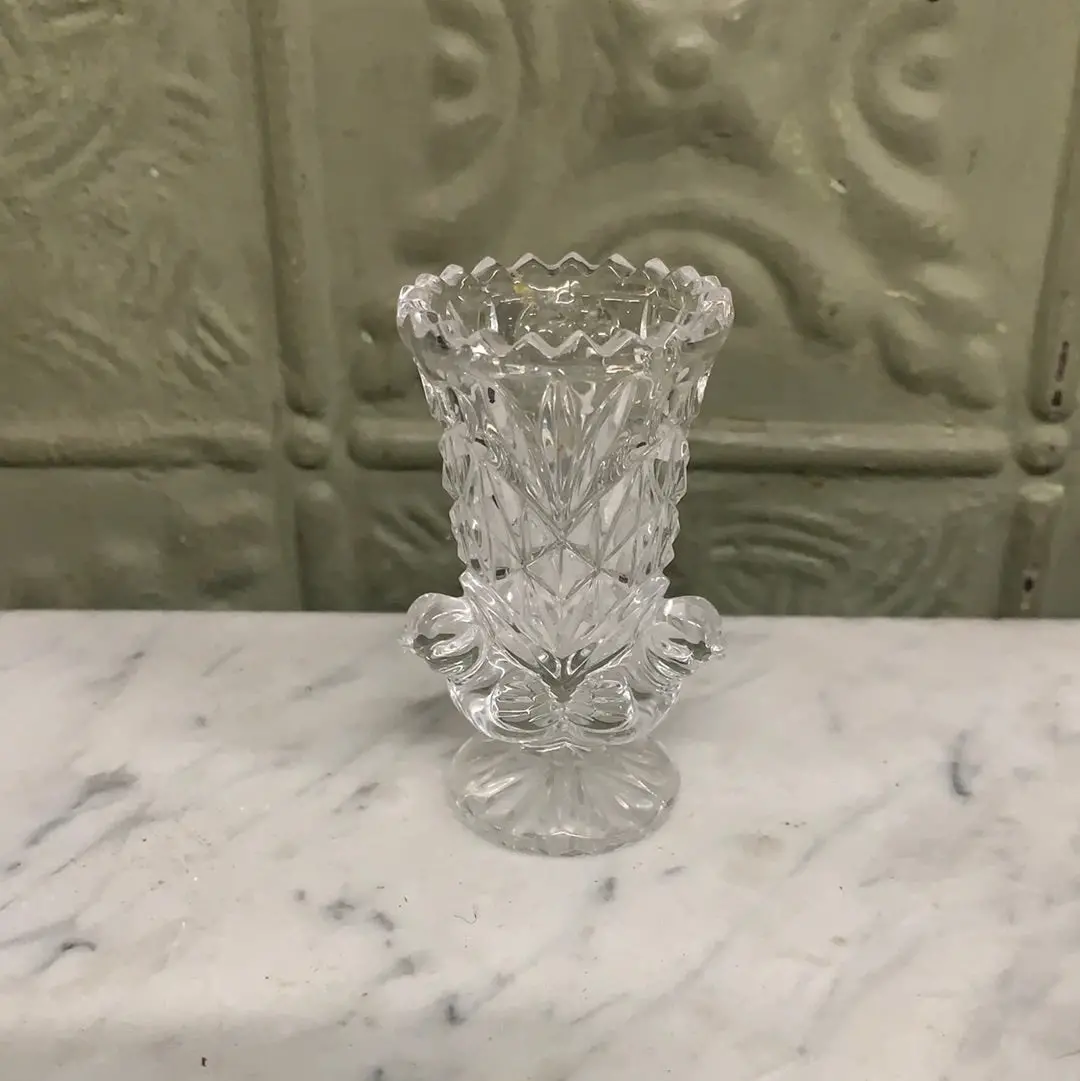 Pressed Glass With 3 Birds Toothpick Holder 1