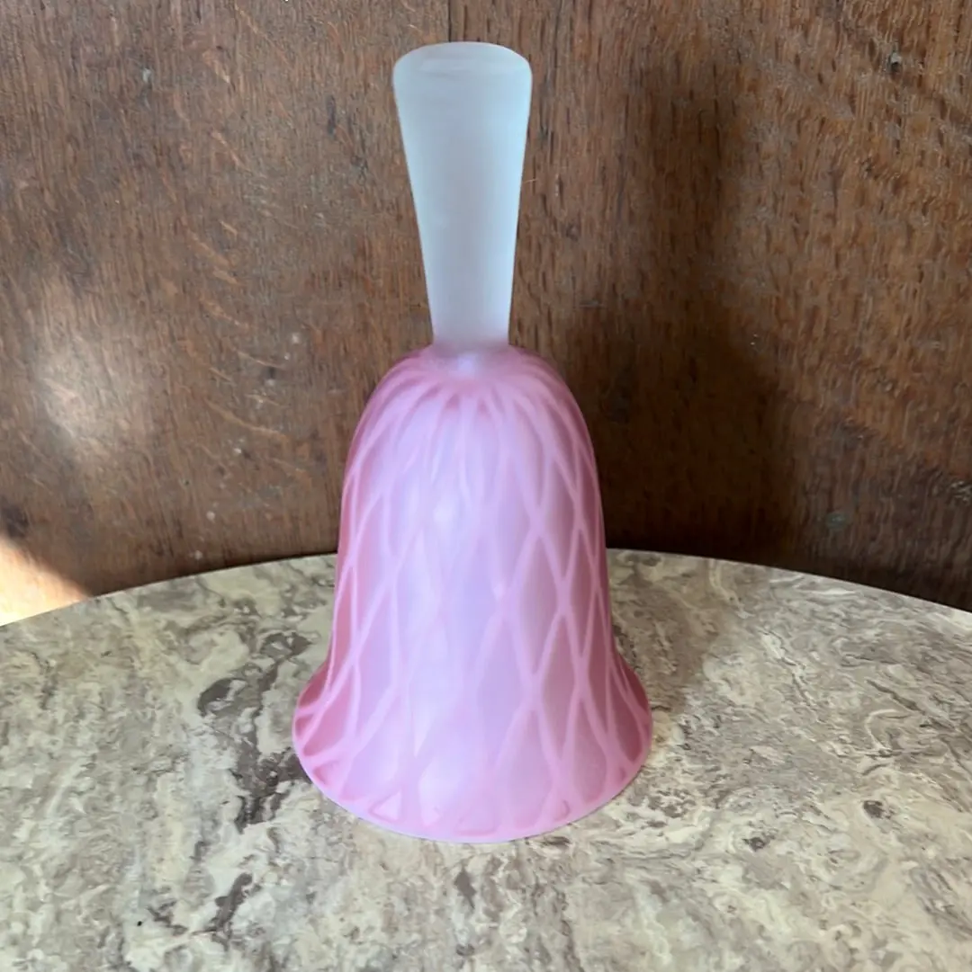 Pink Satin Glass Bell 1