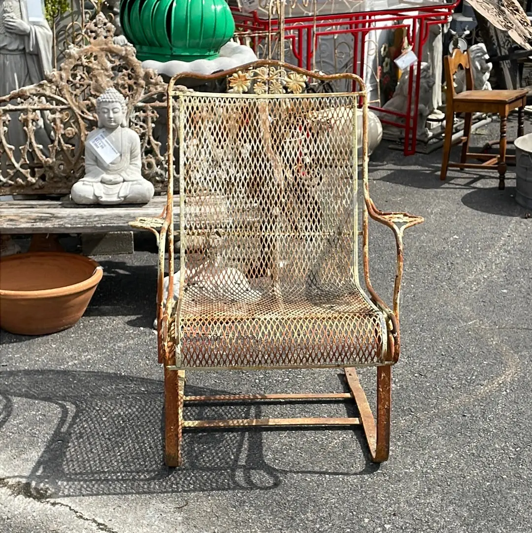 Woodard Style Metal Mesh "Bouncer" Patio Chair 1