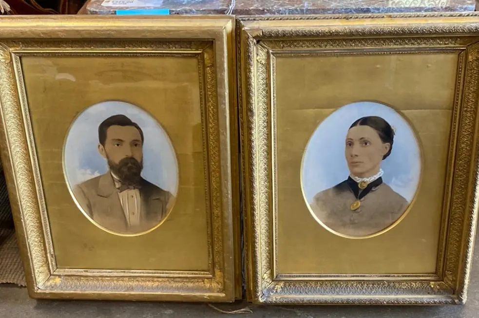 Pair Of Civil War Potraits Circa 1860'S 1