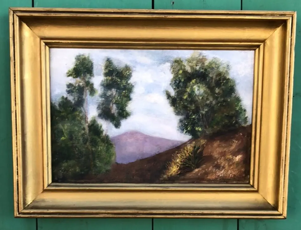 Framed Oil On Board Impressionist Landscape 1