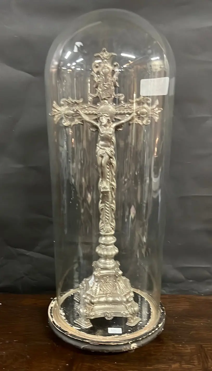 Pewter Crucifix In Dome 1
