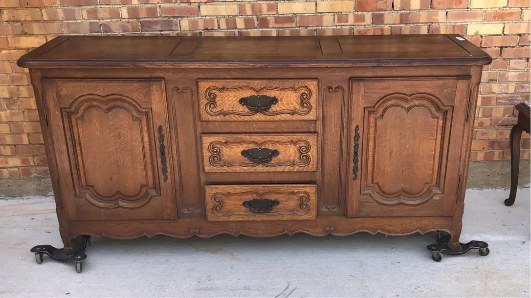 Paneled Top Oak Country French Sideboard 1