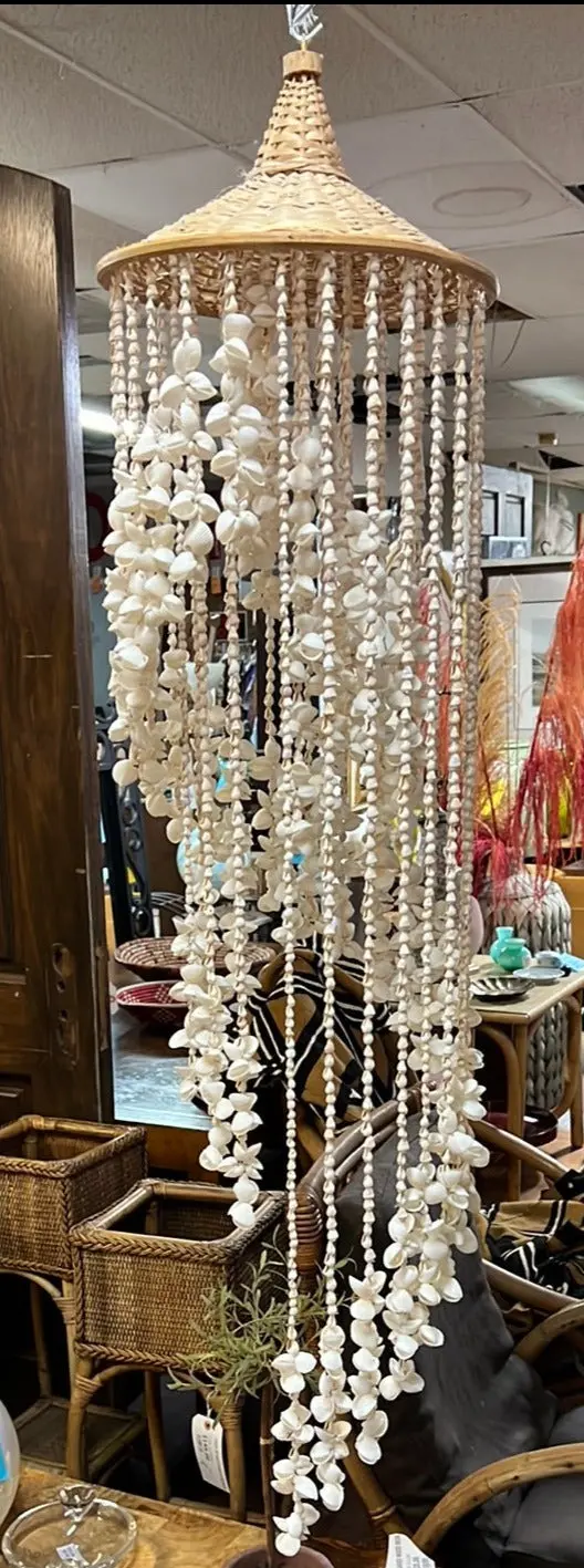 Large Vintage Shell Spiral Hanging Decor 1