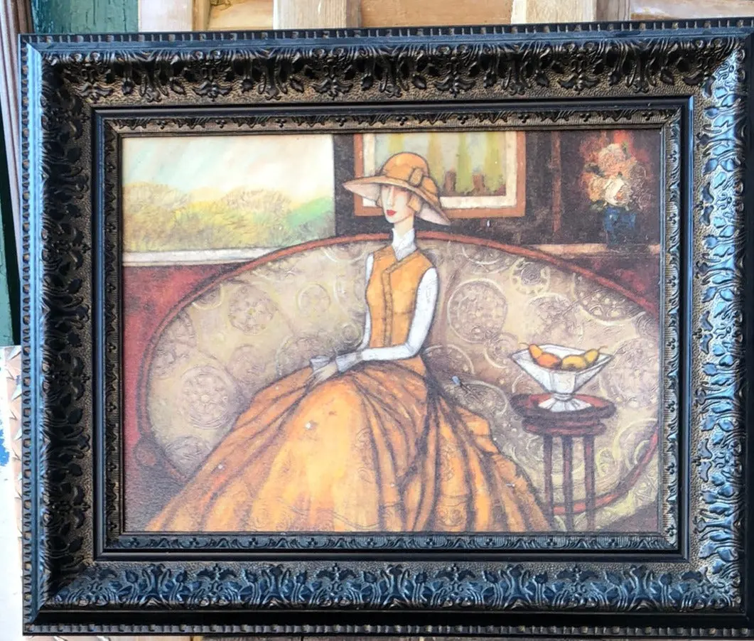 Framed Skinny In Orange Dress Print 1