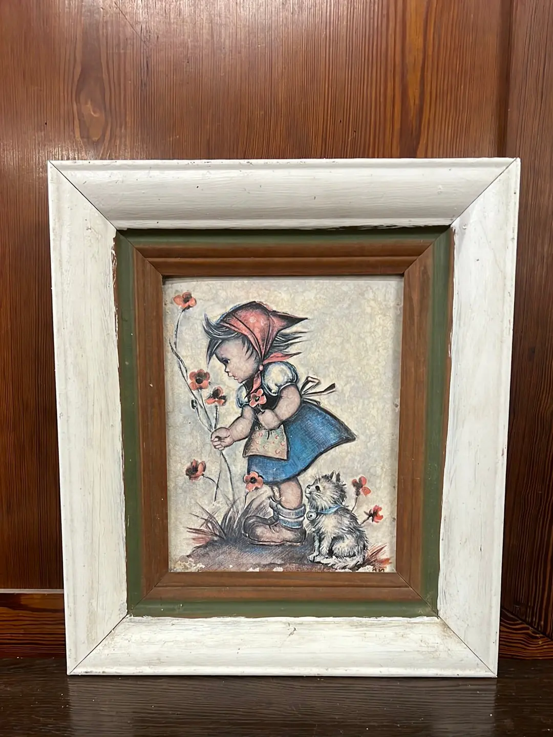 White Framed Little Girl Print 1