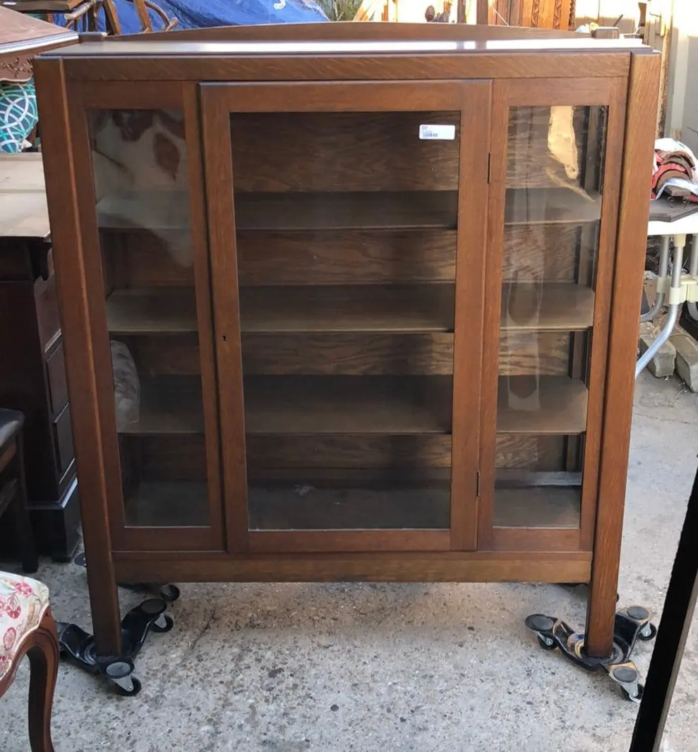 Small Mission Oak Style China Cabinet 1