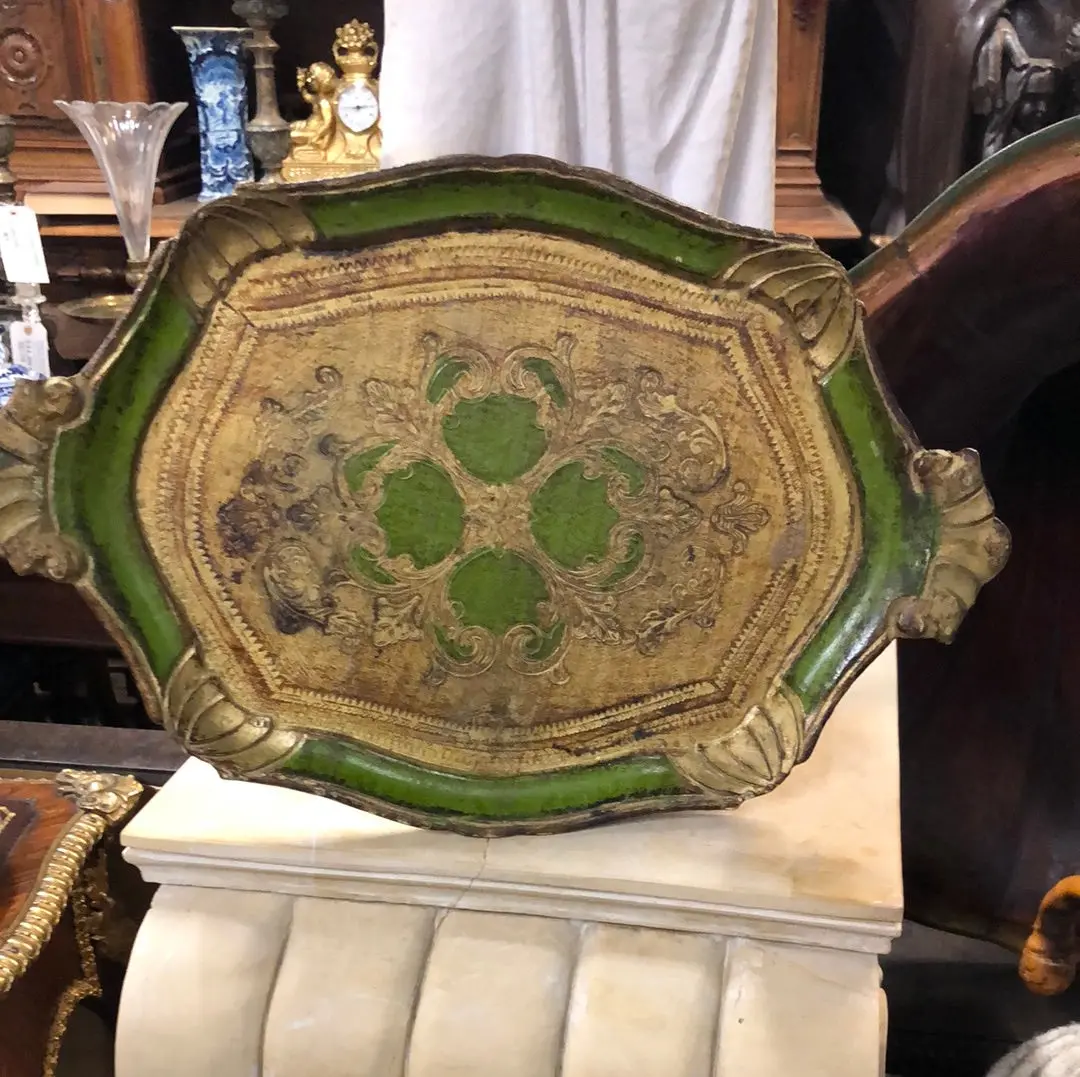 Green Medium Florentine Tray 1