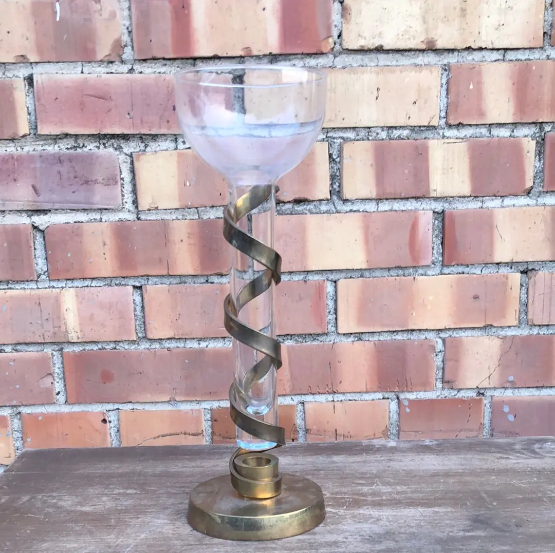 Brass Clad Champagne Glass Or Vase 1
