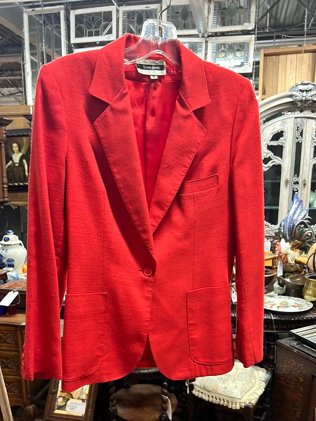 Coral Red Lightweight Blazer 1