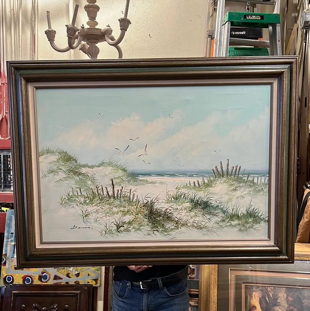 Large Beach Scene Oil Painting On Canvas 1
